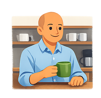 Mark holding a mug